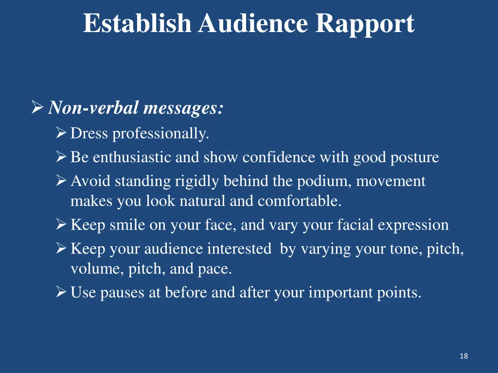 establish audience rapport 2