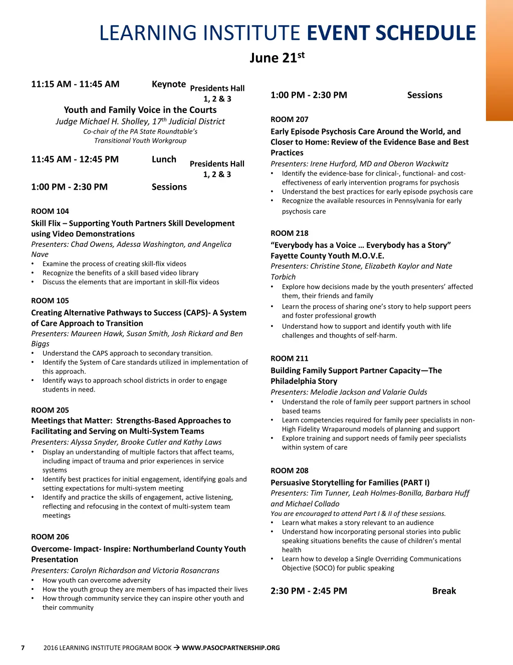 learning institute event schedule 3