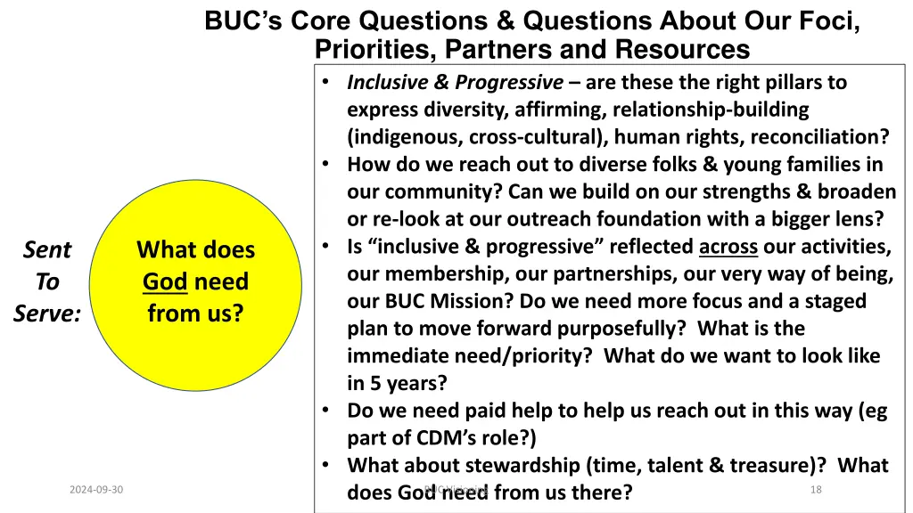 buc s core questions questions about our foci