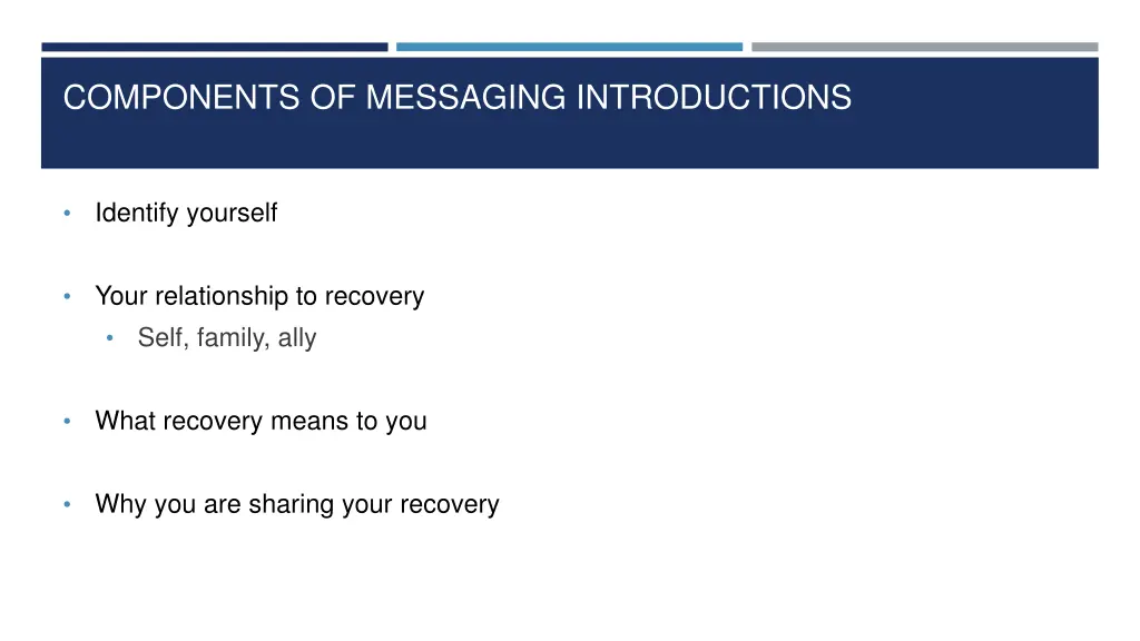 components of messaging introductions