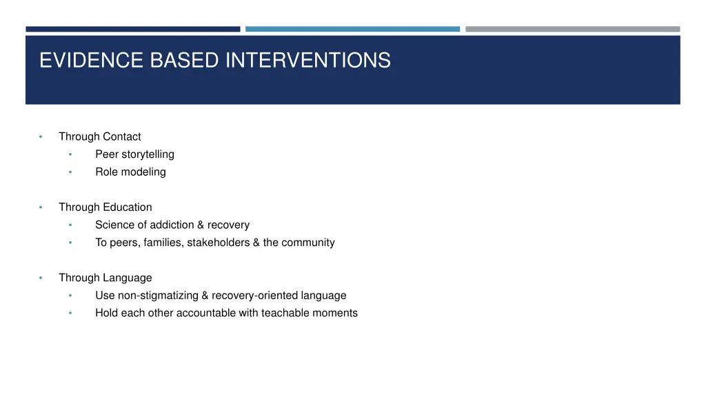 evidence based interventions