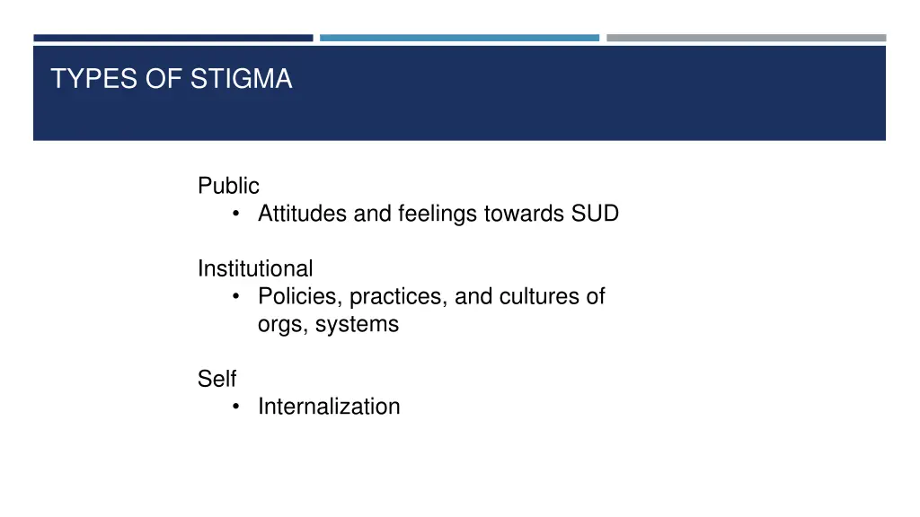 types of stigma