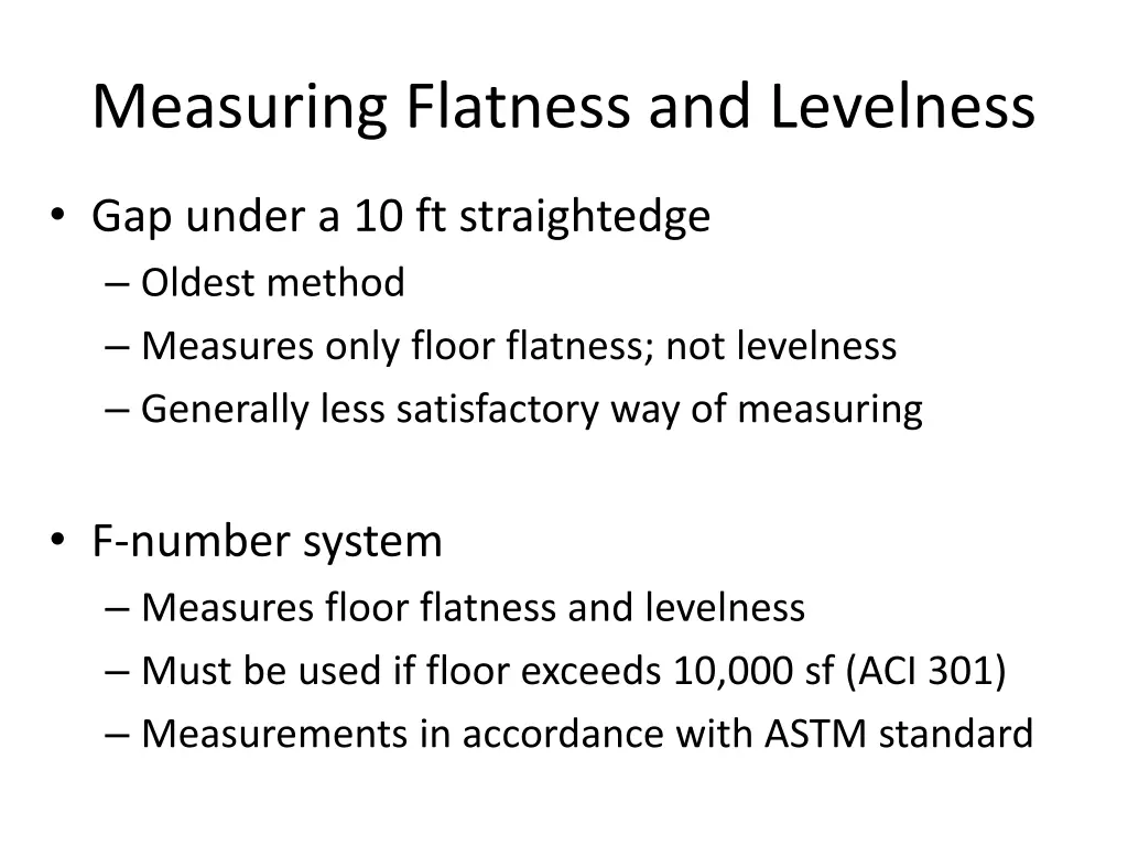 measuring flatness and levelness