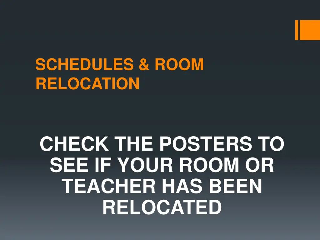 schedules room relocation