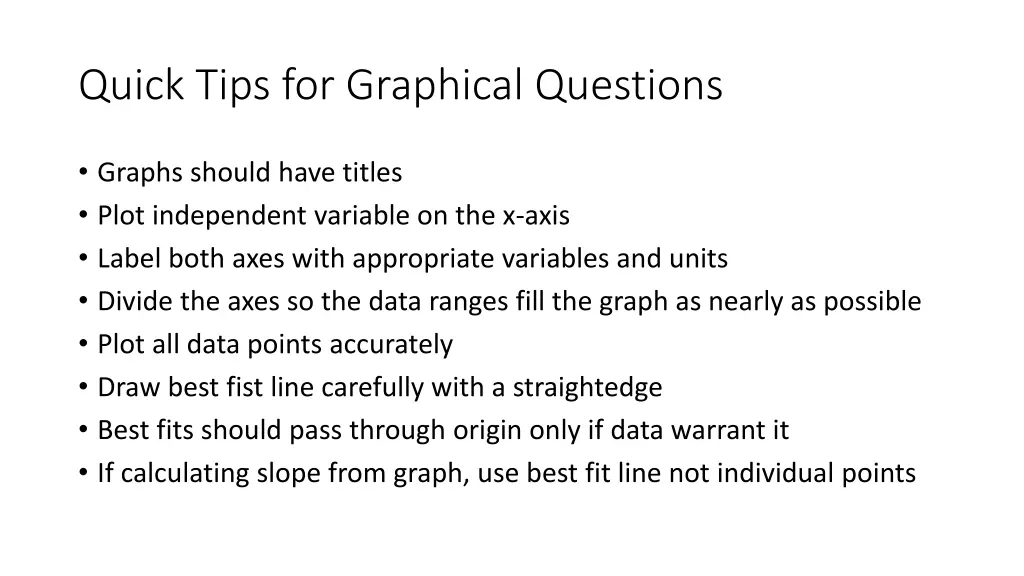 quick tips for graphical questions