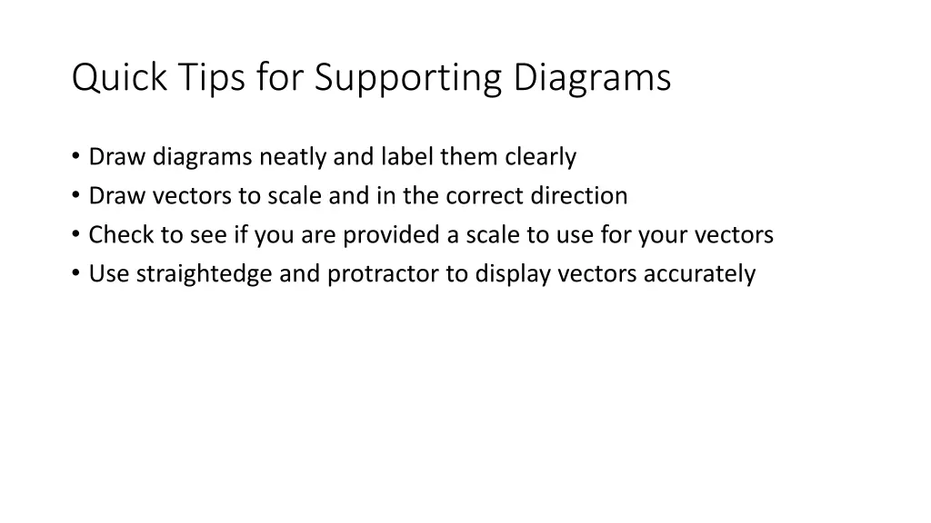 quick tips for supporting diagrams