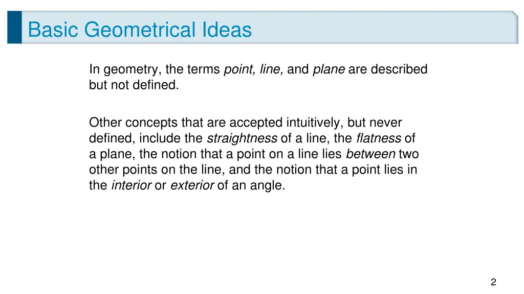 basic geometrical ideas