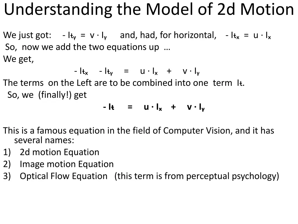 understanding the model of 2d motion 9