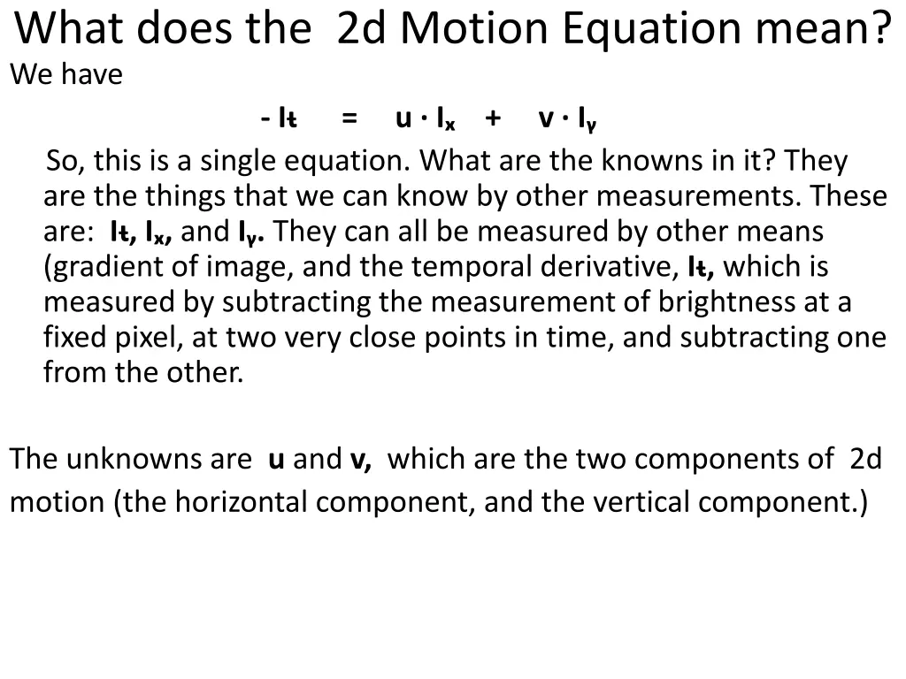 what does the 2d motion equation mean we have 1