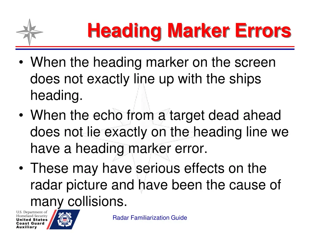 heading marker errors