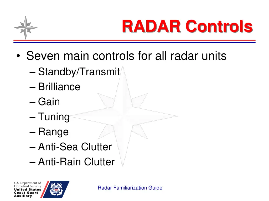 radar controls