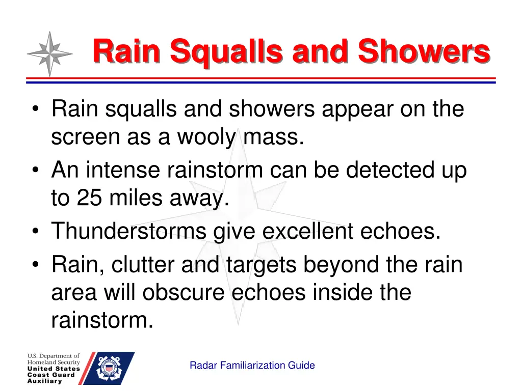 rain squalls and showers