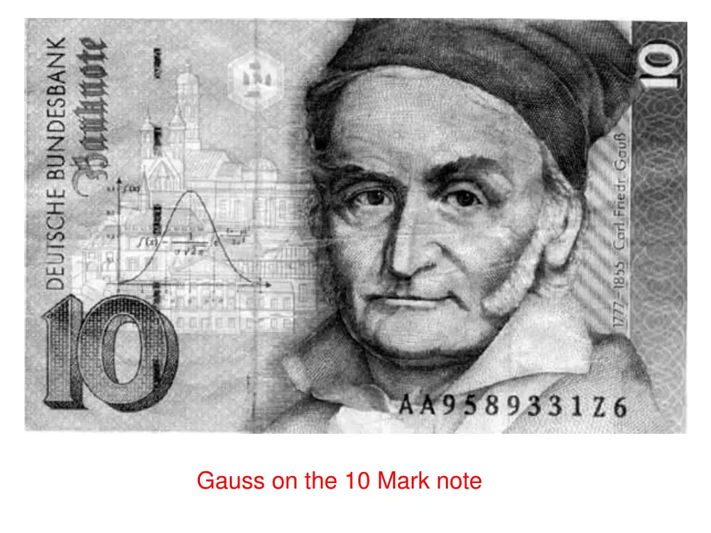 gauss on the 10 mark note