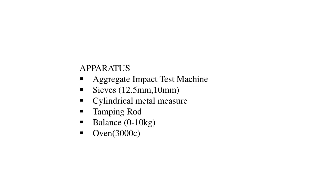 apparatus aggregate impact test machine sieves