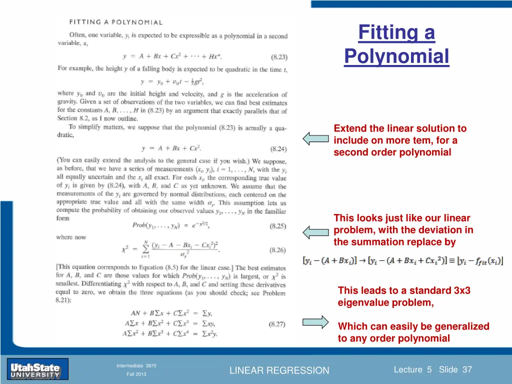 fitting a polynomial