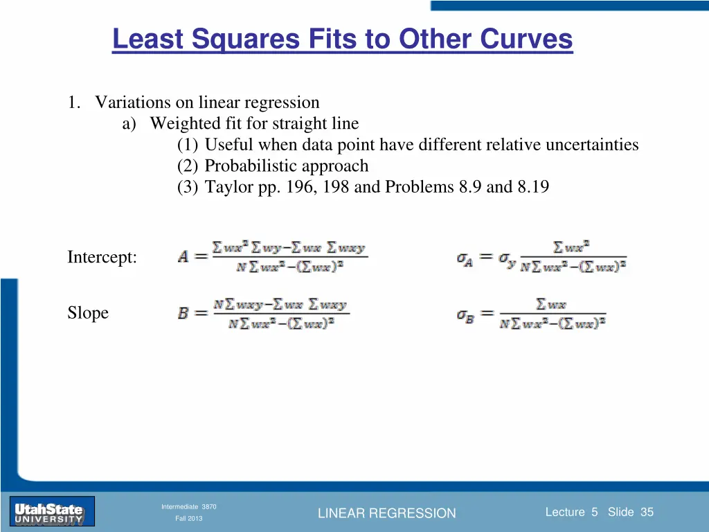 least squares fits to other curves 1