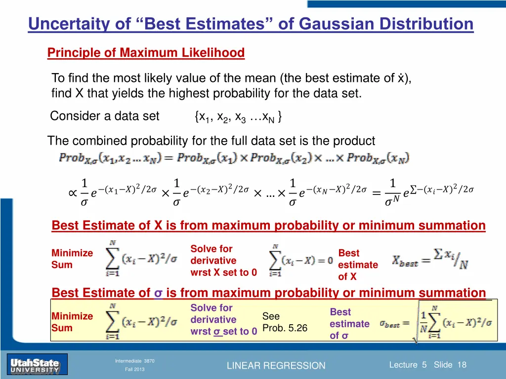 uncertaity of best estimates of gaussian