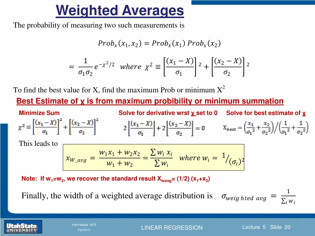 weighted averages 1