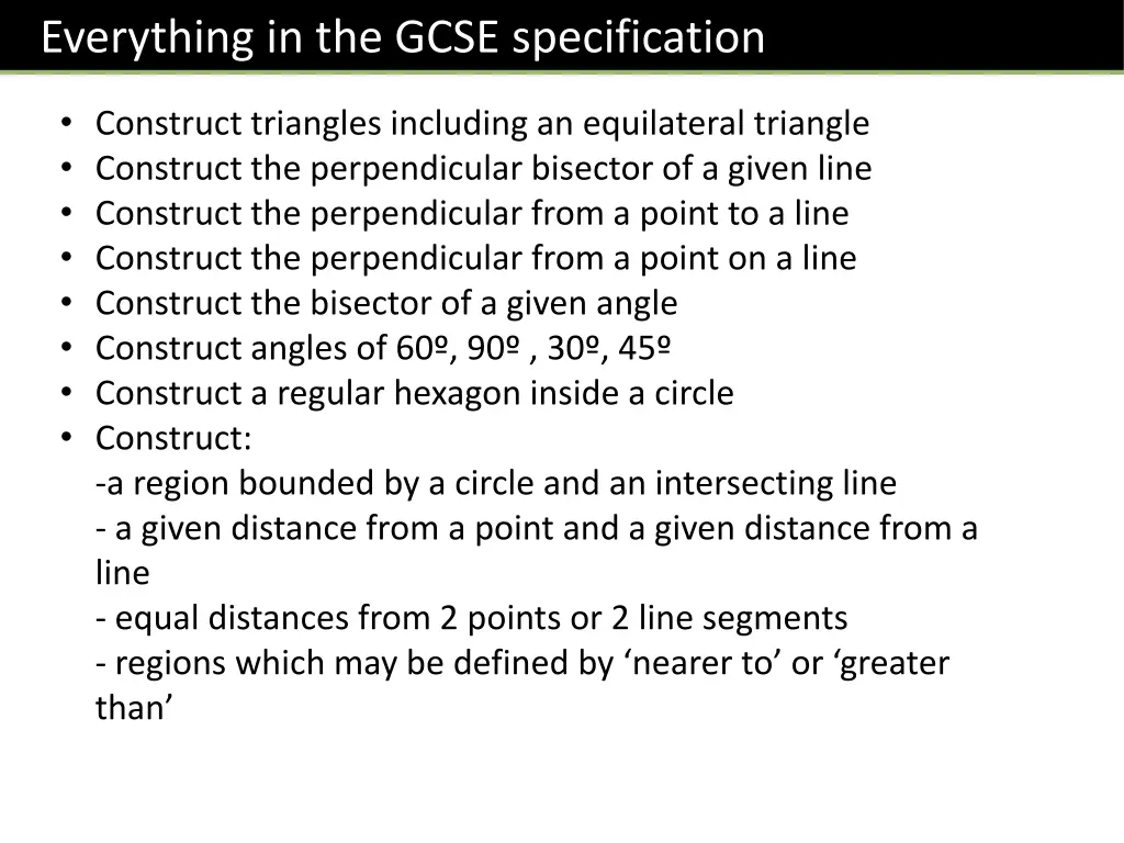 everything in the gcse specification