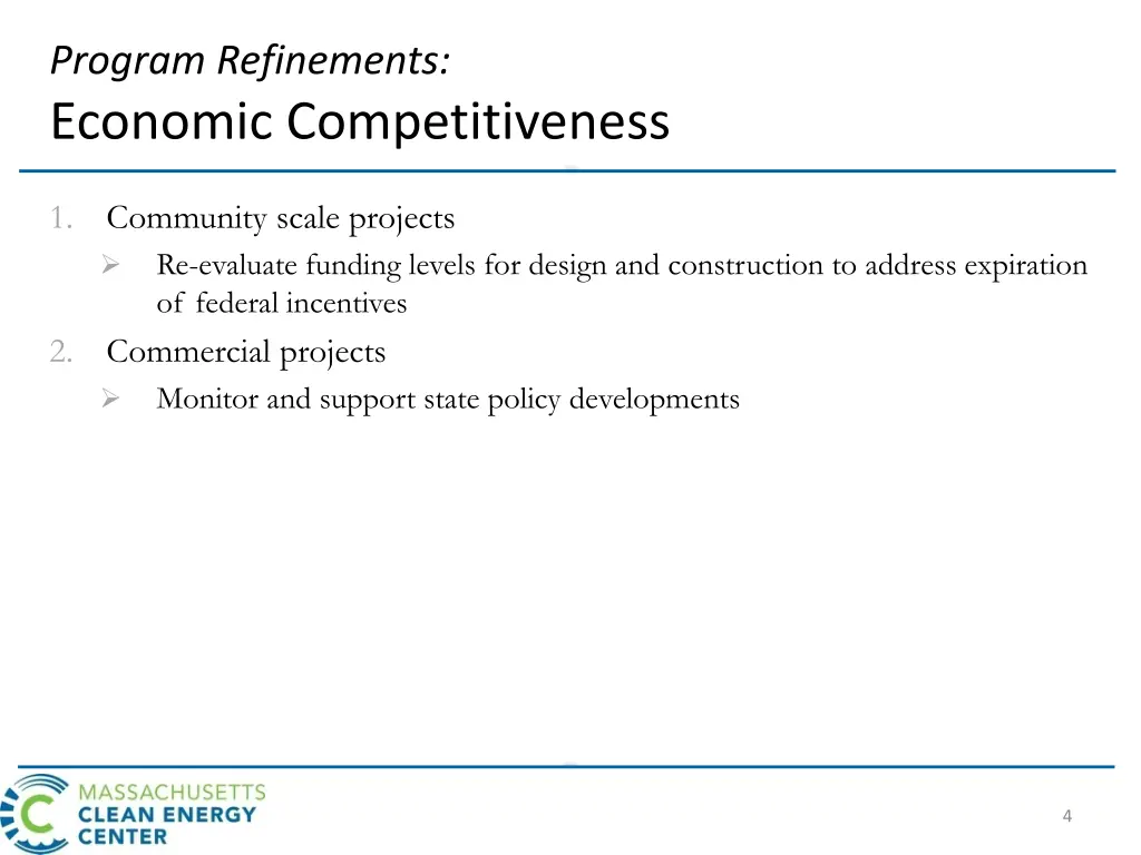 program refinements economic competitiveness