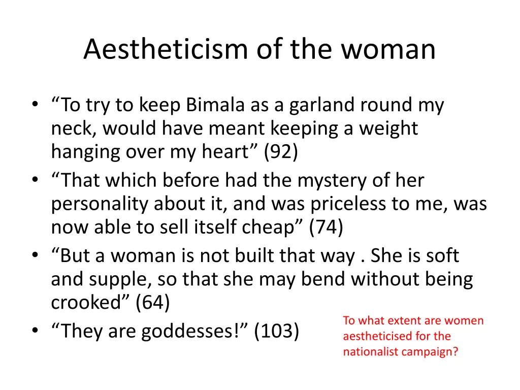 aestheticism of the woman