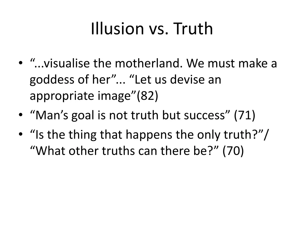 illusion vs truth