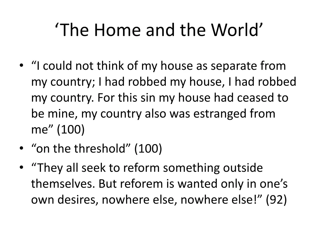 the home and the world