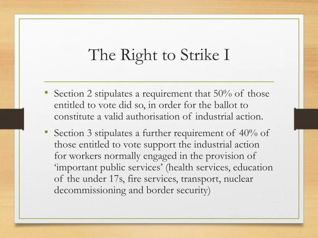 the right to strike i