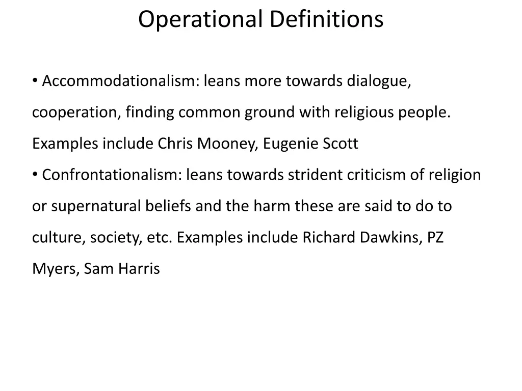 operational definitions