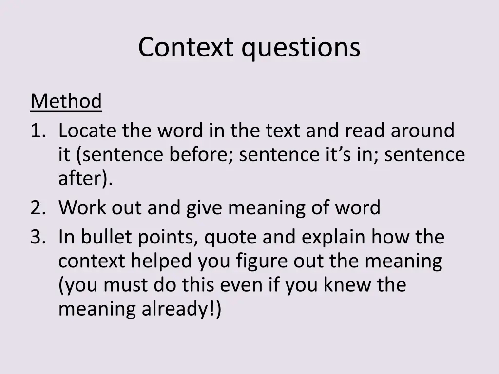 context questions 1