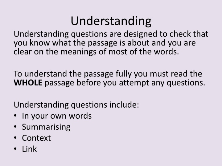 understanding