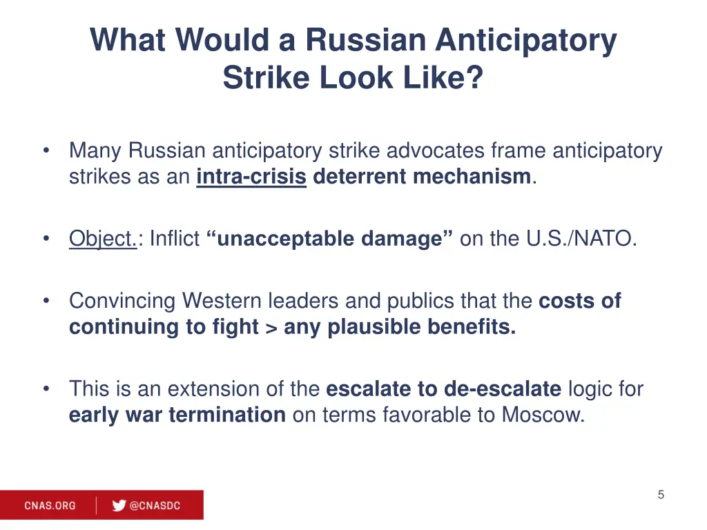 what would a russian anticipatory strike look like