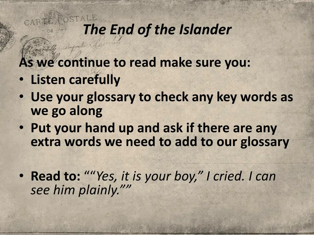 the end of the islander