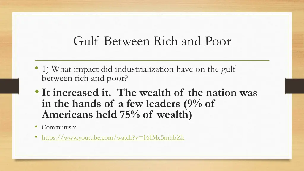 gulf between rich and poor