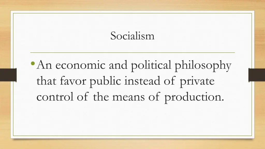 socialism