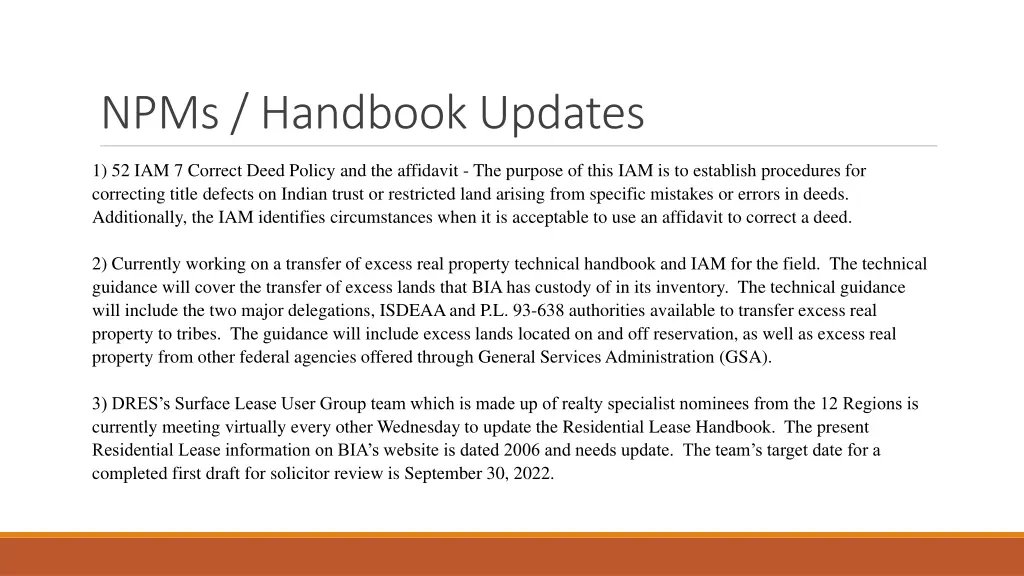 npms handbook updates