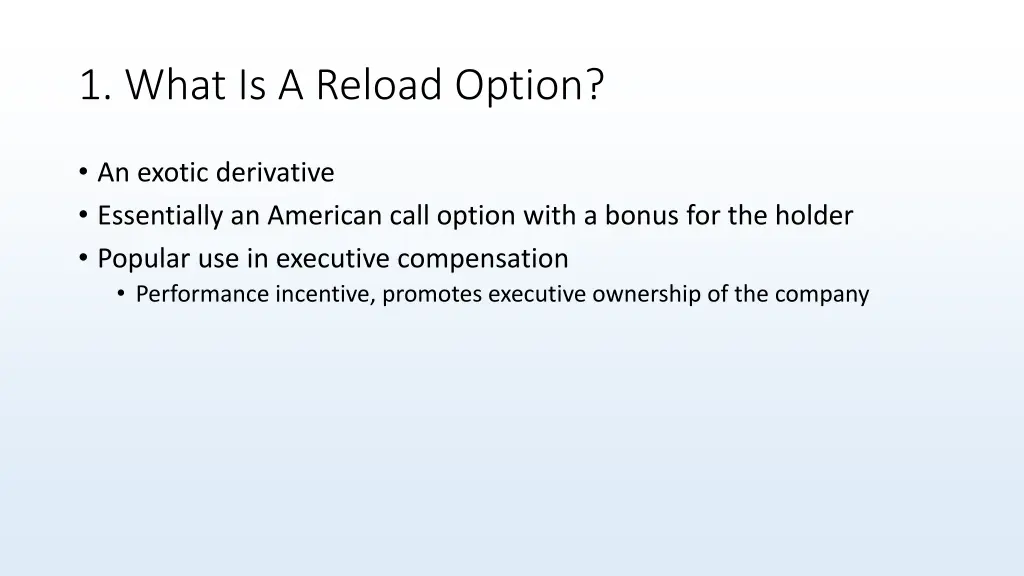 1 what is a reload option