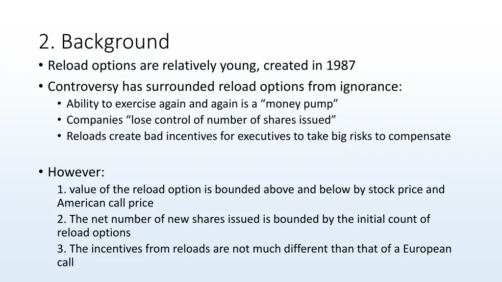 2 background reload options are relatively young