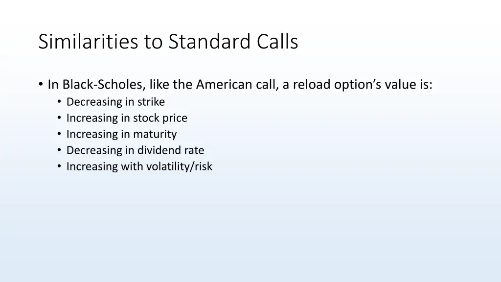 similarities to standard calls