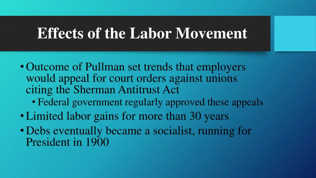 effects of the labor movement