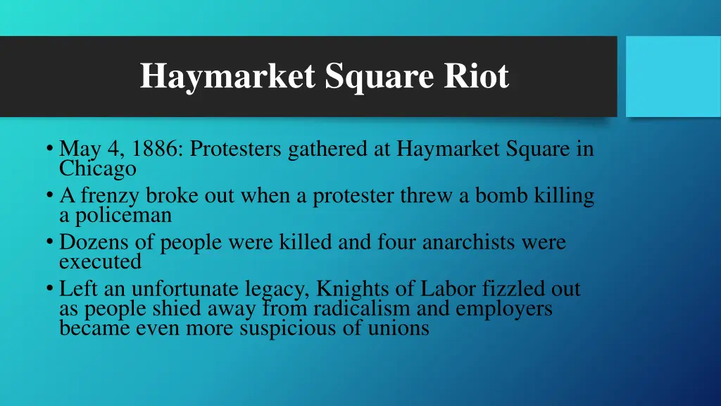 haymarket square riot 1