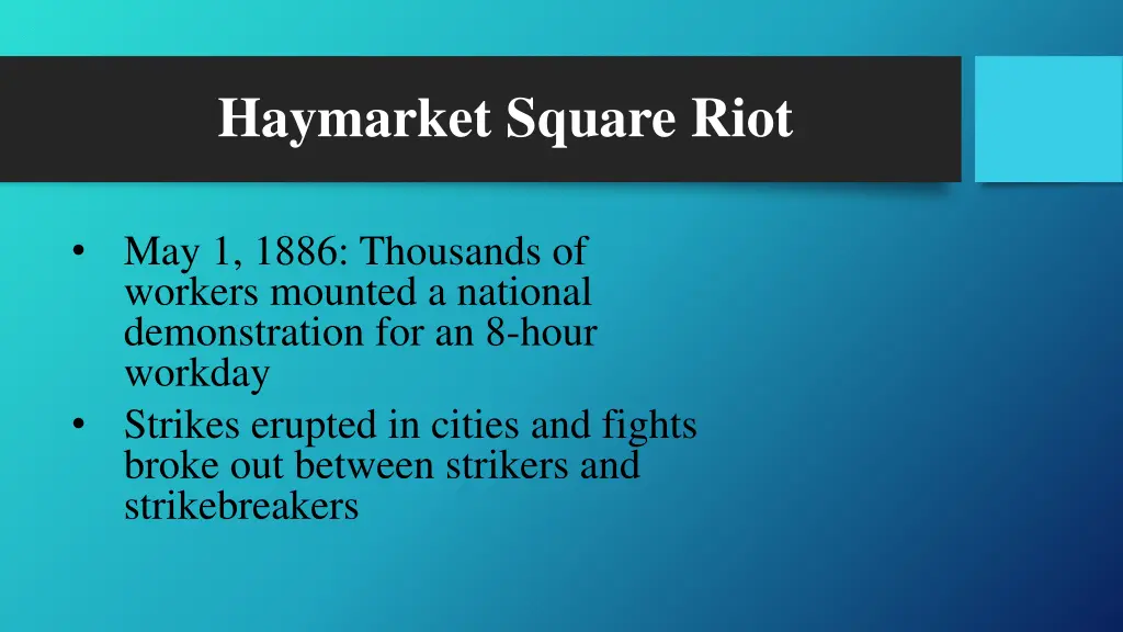 haymarket square riot