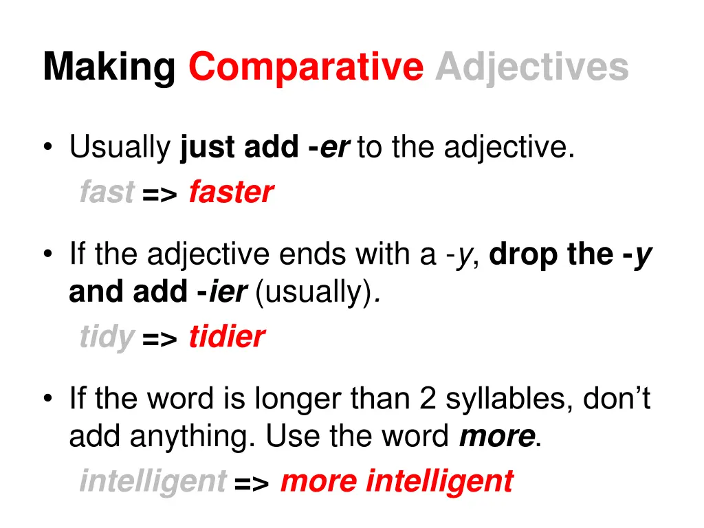 making comparative adjectives