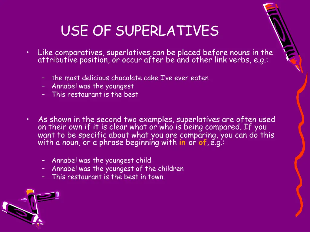 use of superlatives