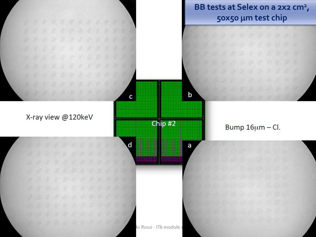 bb tests at selex on a 2x2 cm 2 50x50 m test chip