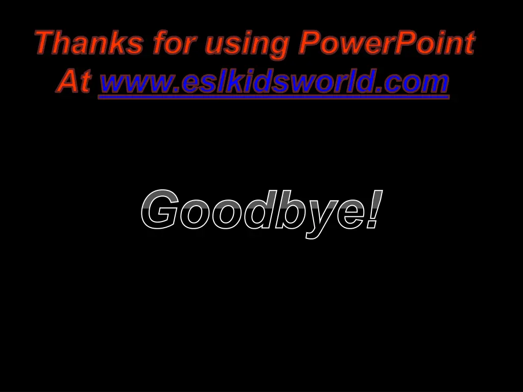 thanks for using powerpoint at www eslkidsworld