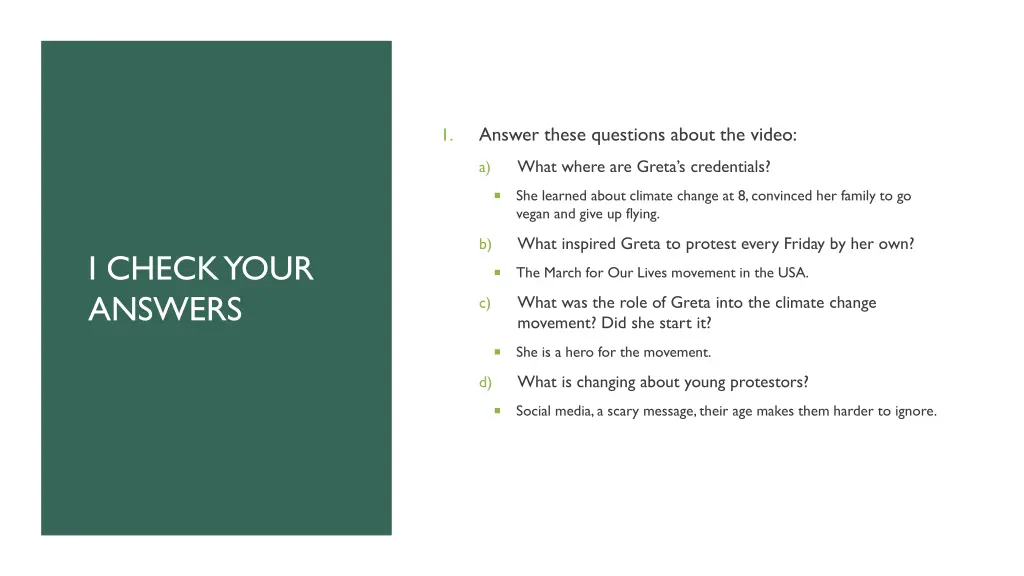 answer these questions about the video