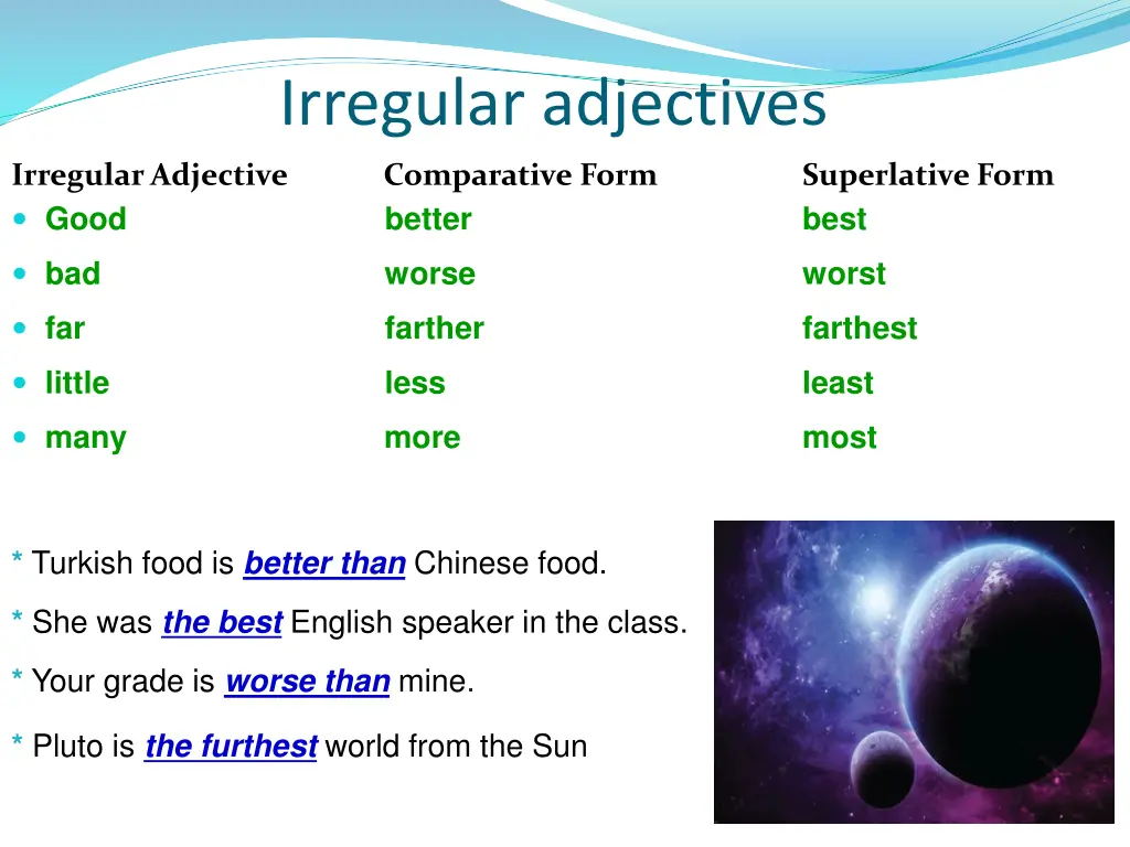 irregular adjectives