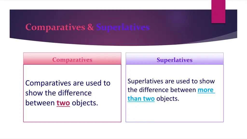 comparatives superlatives