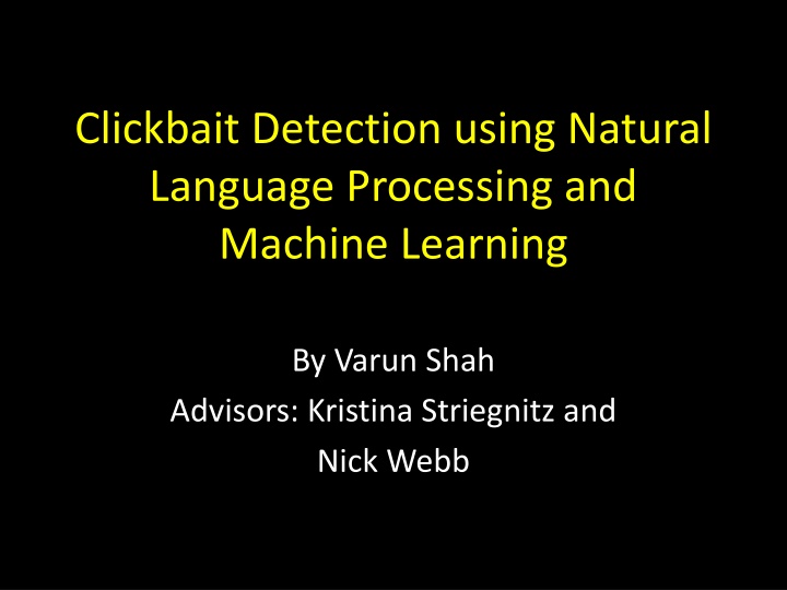 clickbait detection using natural language